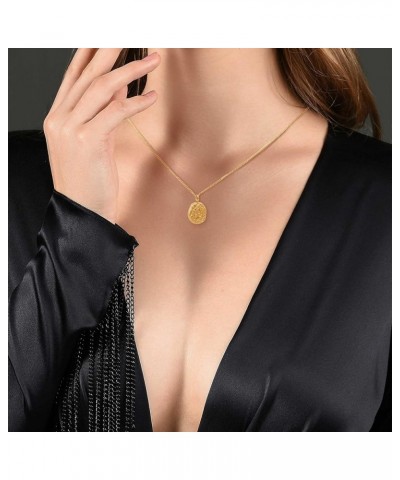 Gold Plated Chain Necklace Gold Dainty Choker Layered Necklace Jewelry 16IN Tinfoil oval pendant $8.99 Necklaces