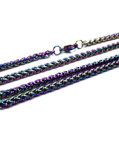 Spiga Wheat Chain Necklace Rainbow Stainless Stainless Steel 3mm 16-36-Inch 22-inch length $12.95 Necklaces