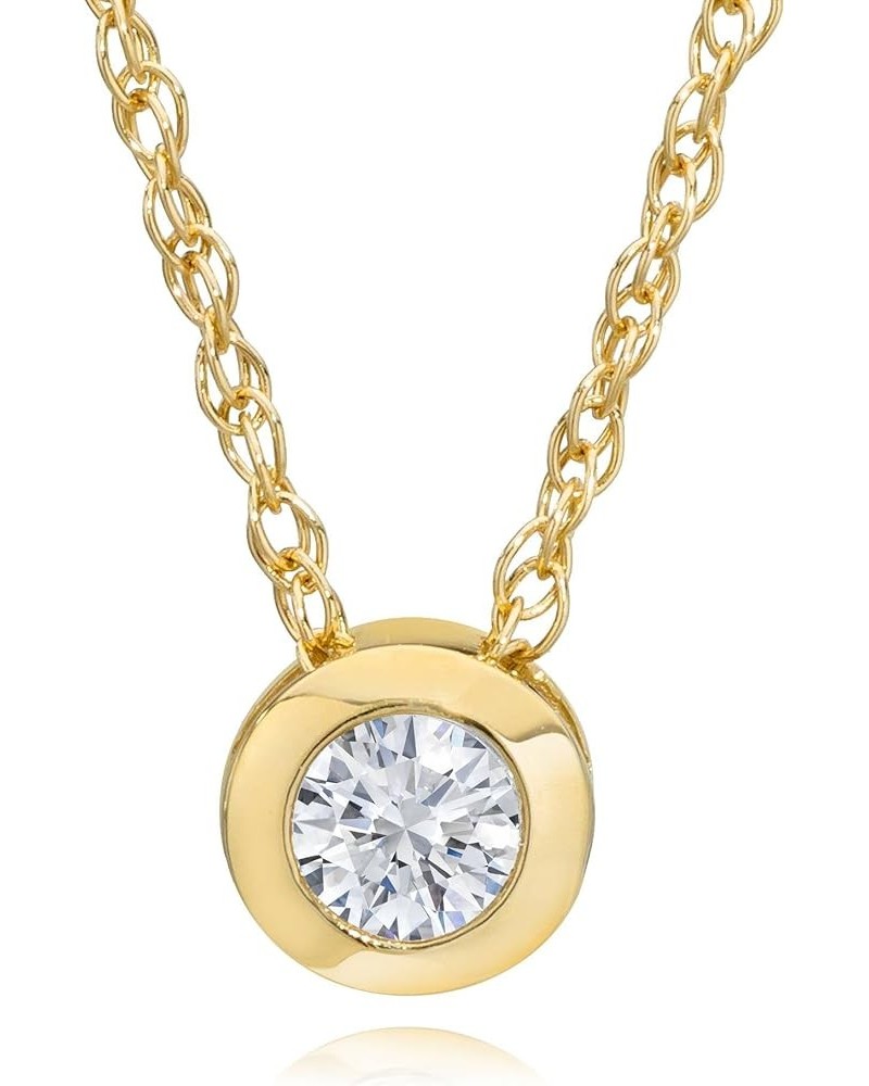 1/4 Ct Diamond Solitaire Bezel Pendant Available in 14k White Or Yellow Gold Yellow Gold $90.47 Pendants