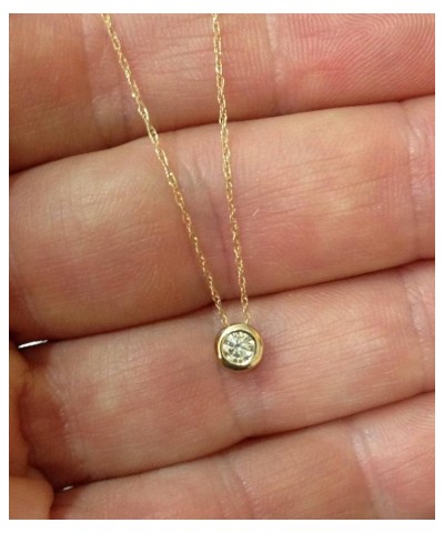 1/4 Ct Diamond Solitaire Bezel Pendant Available in 14k White Or Yellow Gold Yellow Gold $90.47 Pendants