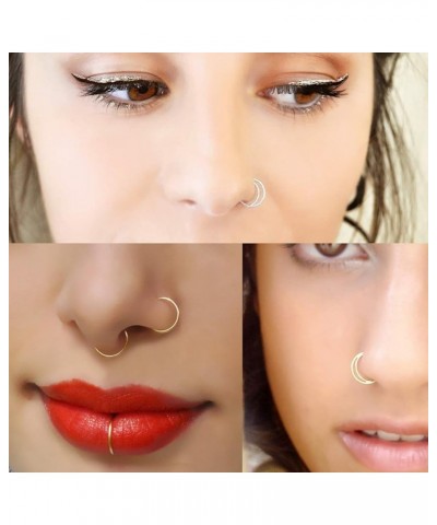 Nose Rings Hoop Nose Ring Surgical Steel 20g Gauge 8mm 10mm 12mm Piercing Hoops Jewelry silver-3 style nose hoops-18pcs $7.27...