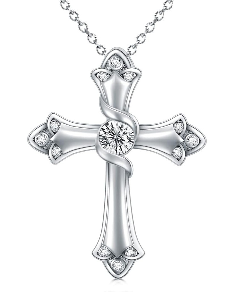 Moissanite Diamond Cross Necklace for Women 18K Gold Plated Sterling Silver Crucifix Cross Pendant Necklace Faith Jewelry Ann...