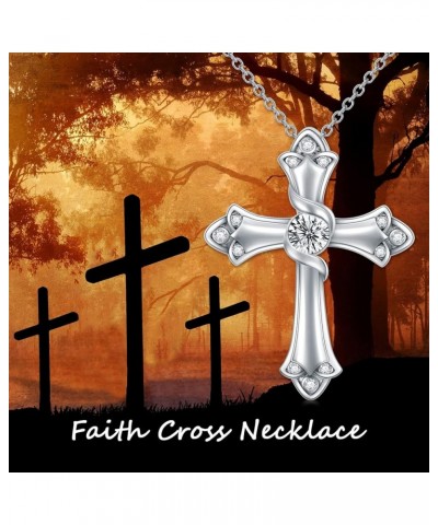 Moissanite Diamond Cross Necklace for Women 18K Gold Plated Sterling Silver Crucifix Cross Pendant Necklace Faith Jewelry Ann...