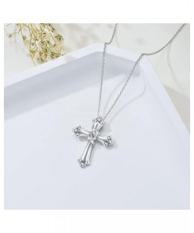 Moissanite Diamond Cross Necklace for Women 18K Gold Plated Sterling Silver Crucifix Cross Pendant Necklace Faith Jewelry Ann...