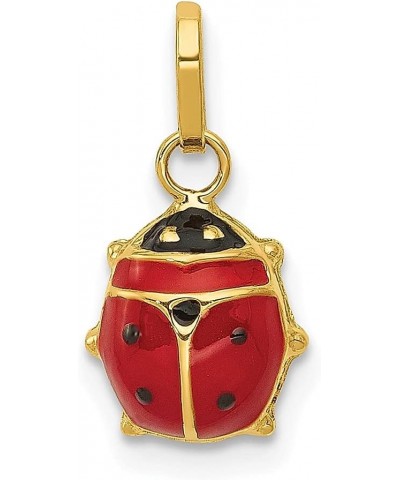 14k Yellow Gold Ladybug Necklace Charm Pendant Insect Arachnid Fine Jewelry For Women Gifts For Her $53.98 Necklaces