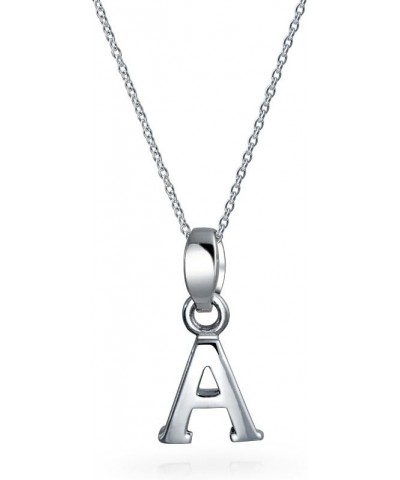 ABC Capital Block Letter Alphabet A-Z Initial Pendant Necklace For Teen For Women .925 Sterling Silver Silver A $18.23 Necklaces