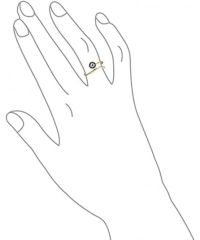 Minimalist CZ 1MM Band Stackable Midi Knuckle Evil Eye Ring 14K Gold Plated .925 Sterling Silver For Women Adjustable Gold $1...