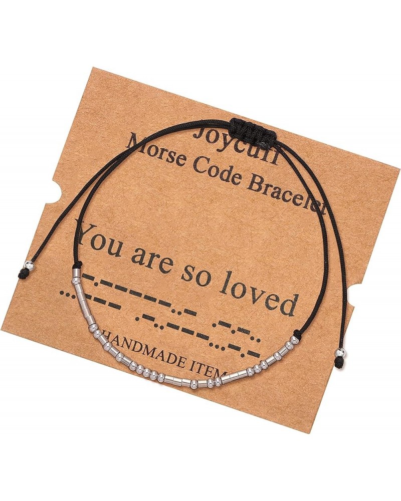 Morse Code Bracelets for Women Unique Funny Gifts for Women Her Handmade Silk Wrap Jewelry You are so loved $10.58 Bracelets