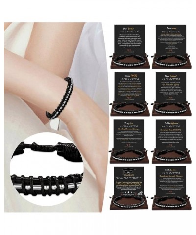 Mens Fashion Code Leather Bracelet Handwoven Three Layer Leather Bracelet Leather E $4.99 Bracelets