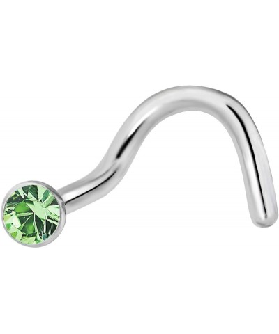 18g Surgical Steel Crystal Gem Nose Screw Green $7.50 Body Jewelry