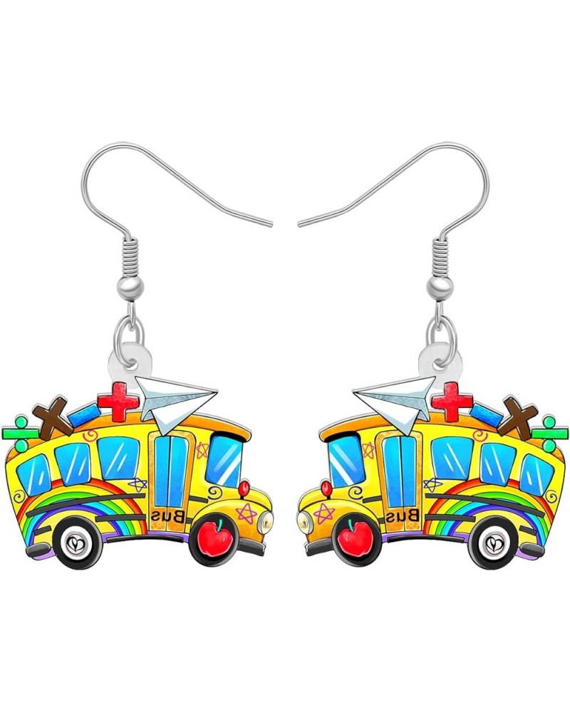 Fun Teacher Earrings Back to School Dangle Science Book Apple Jewelry for Women Girls Kids Crayon Pencil Charms School Bus B ...