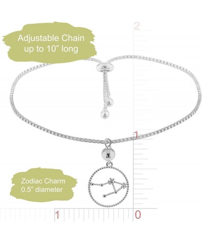 Zodiac Charm Adjustable Bracelet Libra Silver $8.99 Bracelets