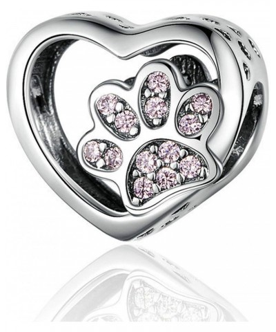 Love Heart Dog Paw Charm for Charms Bracelet Necklace Christmas Gifts for Women Fashion Jewelry $8.09 Bracelets