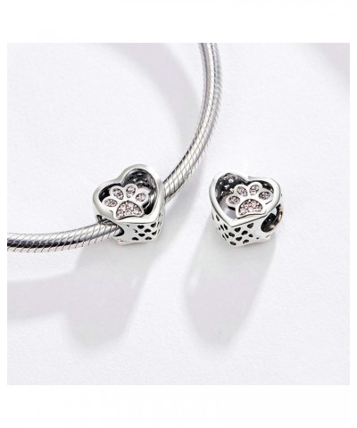 Love Heart Dog Paw Charm for Charms Bracelet Necklace Christmas Gifts for Women Fashion Jewelry $8.09 Bracelets