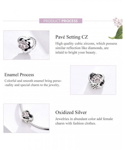 Love Heart Dog Paw Charm for Charms Bracelet Necklace Christmas Gifts for Women Fashion Jewelry $8.09 Bracelets