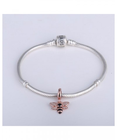 Rose Gold Bee Charms 925 Sterling Silver Queen Bee Dangle Charm for 3mm Snake Chain Bracelet $10.38 Bracelets