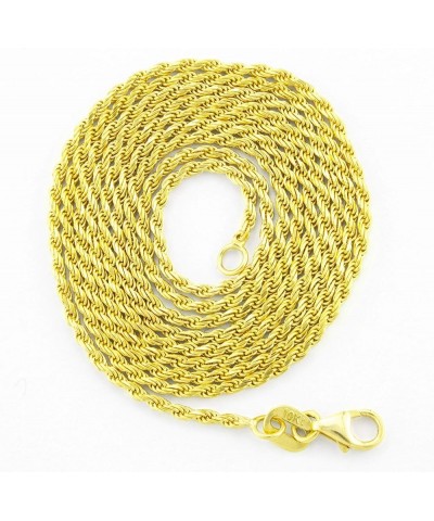 10k Yellow Gold 1.5mm Solid Rope Chain Diamond Cut Bracelet or Anklet, Womens Jewelry Lobster Clasp 7" 7.5" 8" 8.5" 9 Yellow ...