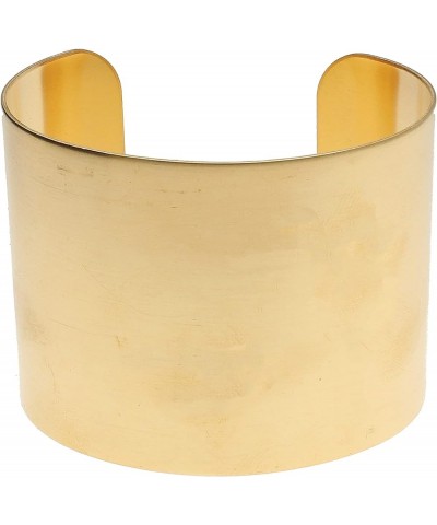 Bracelet Wide Cuff – Made of Raw Brass – Adjustable, Open Bangle for Men and Women Domed Style, 3-Inch Wide – Minimalist Desi...