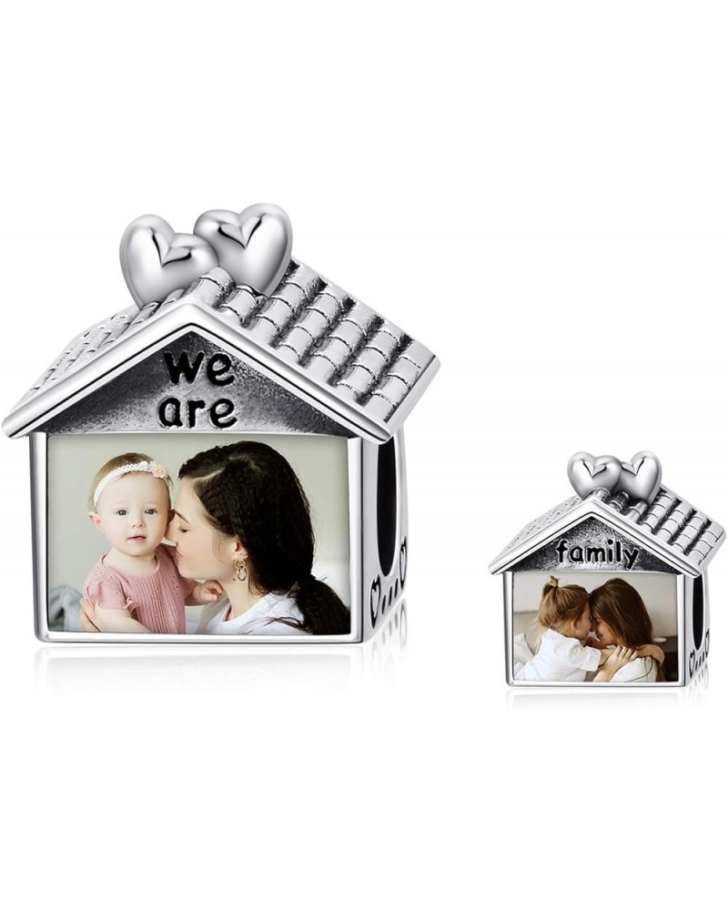 Personalized Photo Charm for Bracelet, Customize Picture Charm Hold 2 Pictures Sterling Silver Gift for Women Girls F-family ...