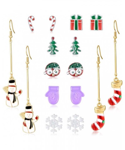 Christmas Drop Dangle Earrings Sets Long Jingle Bell Earrings For Women Xmas Jewelry Christmas Snowman Santa Claus Christmas ...