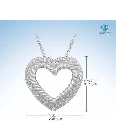 Sterling Silver (.925) & 14K Gold over Silver Heart Necklace with White Diamond Accent | Jewelry Pendant Necklaces for Women ...