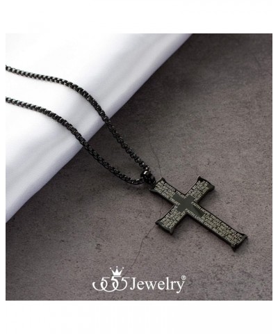 Inspirational Stainless Steel Cross Necklace for Men and Women 16-24" Chain Black 24 Inches $12.09 Necklaces