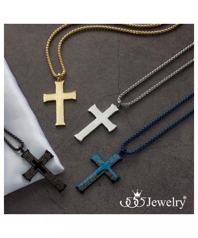 Inspirational Stainless Steel Cross Necklace for Men and Women 16-24" Chain Black 24 Inches $12.09 Necklaces