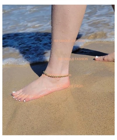 Anklet for Women Electro Gold Plated Ankle Bracelet - Made in Korea 5mm 10" Rope Anklet $9.68 Anklets