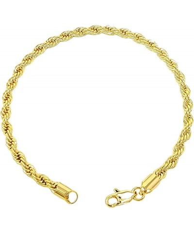 Anklet for Women Electro Gold Plated Ankle Bracelet - Made in Korea 5mm 10" Rope Anklet $9.68 Anklets