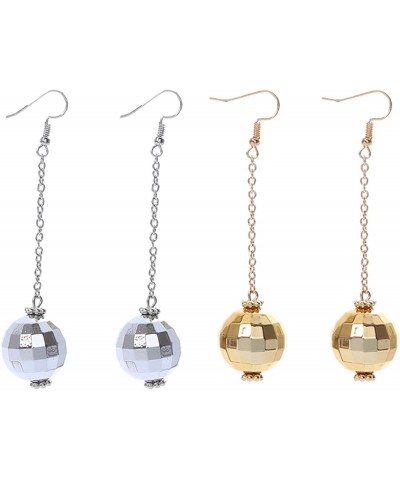 Disco Ball Earrings 24mm 70'S Disco Punk Earrings for Women Girls Jewelry H $5.93 Earrings