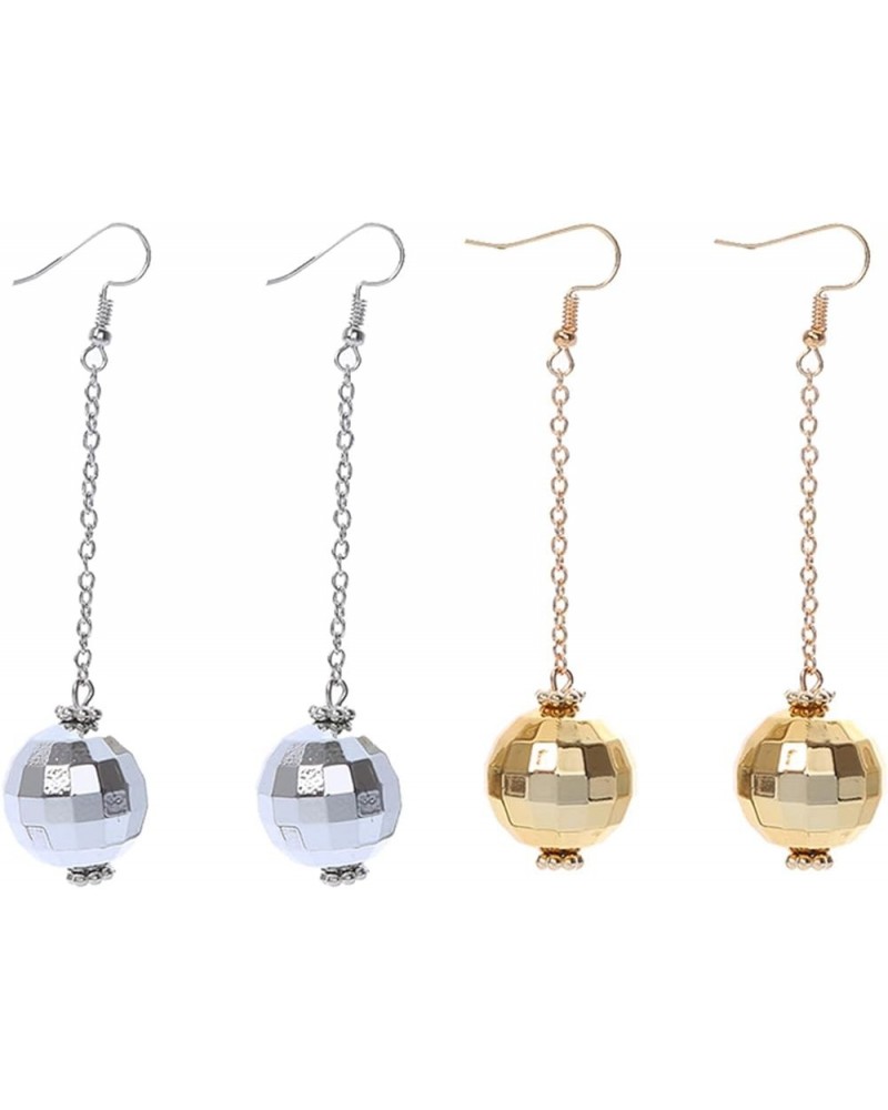 Disco Ball Earrings 24mm 70'S Disco Punk Earrings for Women Girls Jewelry H $5.93 Earrings