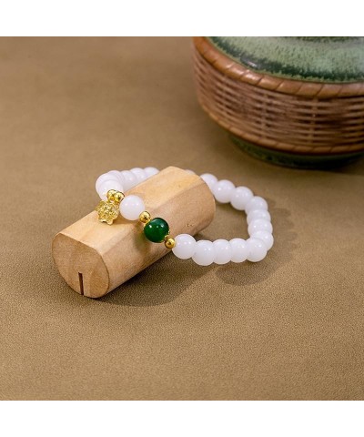 2023 New Year of Rabbit Handmade Crystal Rabbit Pendant Necklace Chinese Zodiac Jade Rabbit Charm Beaded Stretch Bracelets Fe...