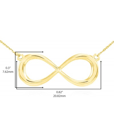 14K Yellow Gold Infinity Symbol Figure Eight Pendant Necklace with Rolo Chain - 18 $112.75 Necklaces