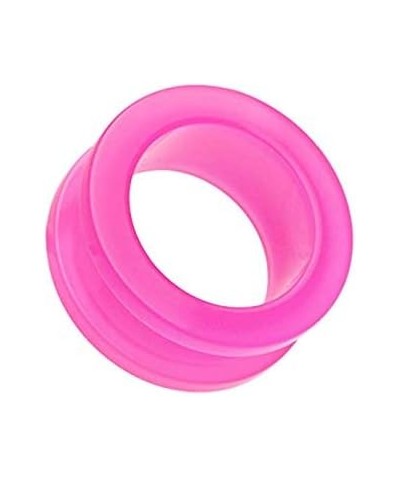 Neon Colored Acrylic Screw-Fit Ear Gauge Tunnel Plug 0 GA (8mm), Pink $9.53 Body Jewelry