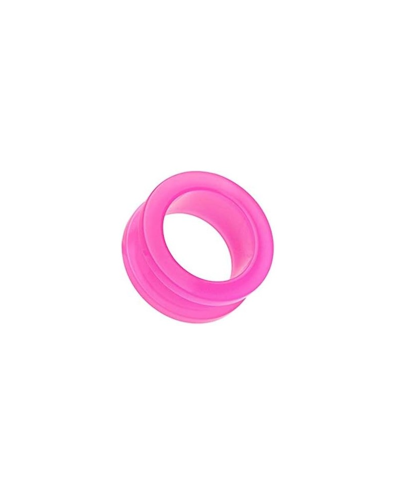 Neon Colored Acrylic Screw-Fit Ear Gauge Tunnel Plug 0 GA (8mm), Pink $9.53 Body Jewelry