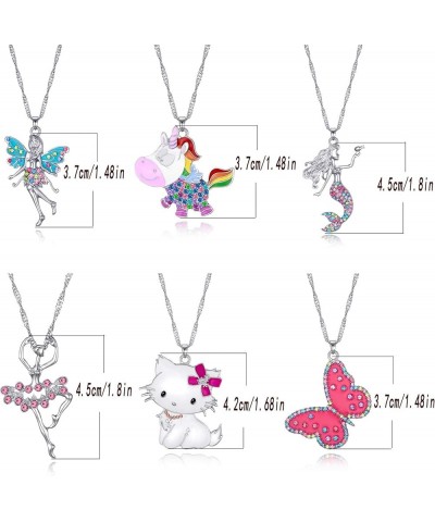 3/6 Pcs Cute Necklaces for Teen Girls - Adorable Pastel Crystal Necklace for Little Girls - Unicorn Gifts for Girls - Fairy G...