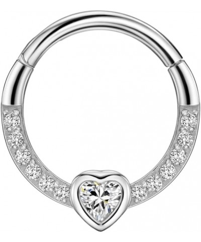 316L Surgical Steel Septum Rings 16g 10:Heart 16g 10mm $10.08 Others