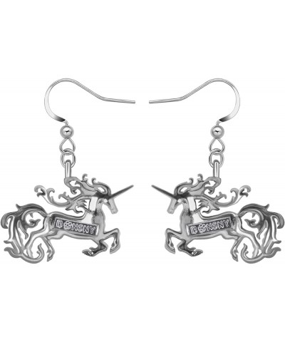 Enamel Alloy Cute Animal Unicorn Dangle Drop Earrings Novelty Horse Jewelry for Women Girls Ladies Gifts Charms Multi $9.68 E...