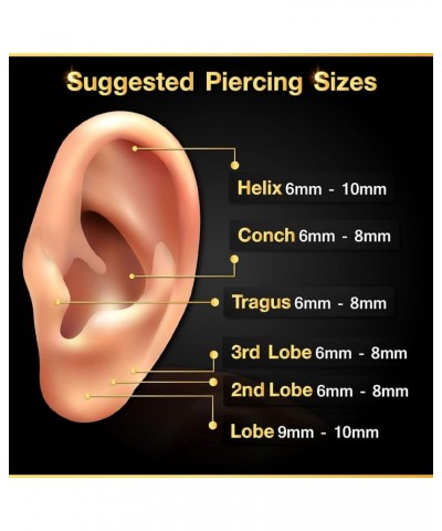 3PCS Surgical Steel Labret 14g 8mm 10mm 12mm 4mm Crystal Ball Monroe Tragus Cartilage Earrings Piercing Jewelry Pick Size H:R...