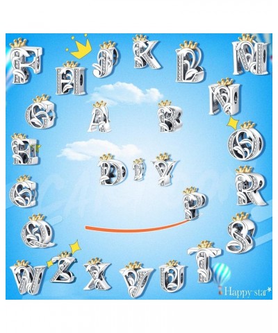 Complete A~Z Alphabet Charms 925 sterling silver Charms for Bracelets and Necklace Women Girls Jewelry Gift C $10.79 Bracelets