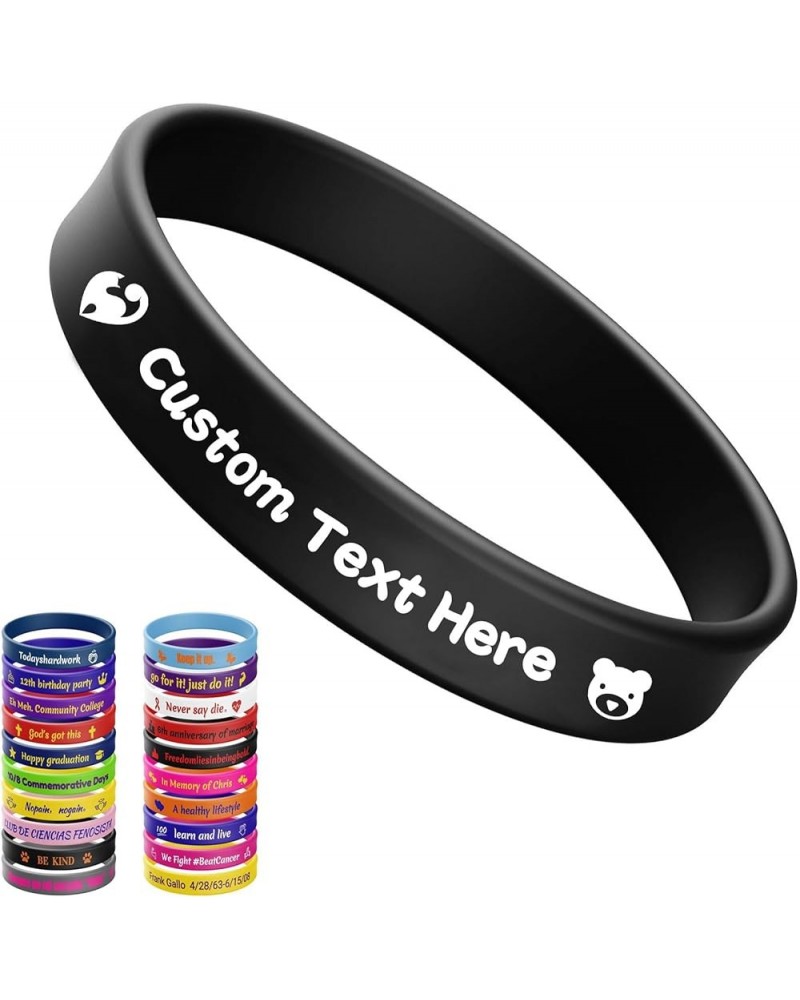 Handwerke Custom Rubber Bracelets Personalized Silicone Wristbands with Your Own Text, Customized Silicone Wirstbands for Par...