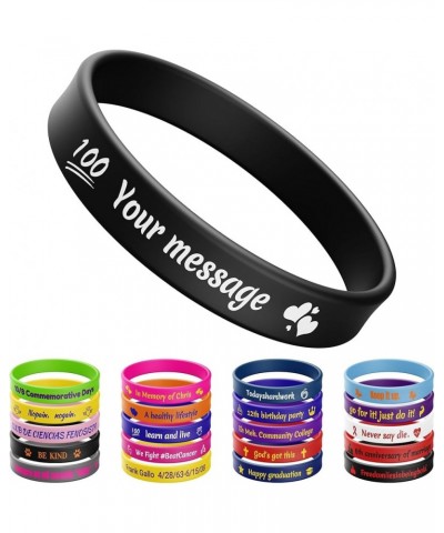 Handwerke Custom Rubber Bracelets Personalized Silicone Wristbands with Your Own Text, Customized Silicone Wirstbands for Par...