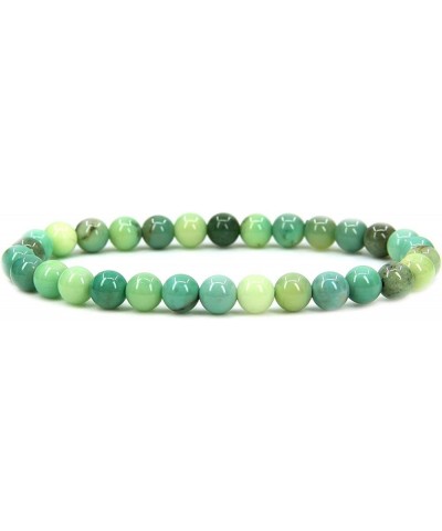 Natural Gem Semi Precious Gemstone 6mm Round Beads Stretch Bracelet 7" Unisex Green Chrysoprase $6.88 Bracelets