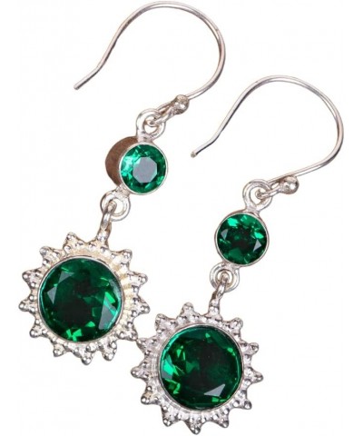 Green Emerald Gemstone 925 Sterling Silver Jewelry Earring,Stylish Earring For Her, Fine Silver Jewelry, Drop & Dangle Earrin...