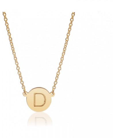 ROUND DISK INITIAL Necklace Gold : D $19.46 Necklaces