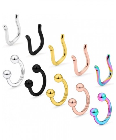 Septum Piercing Jewelry 316L Surgical Steel 10mm U-Shaped Horseshoe Nose Hoop Ring Septum Piercing Hanger Retainer 16g 14g 12...