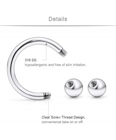 Septum Piercing Jewelry 316L Surgical Steel 10mm U-Shaped Horseshoe Nose Hoop Ring Septum Piercing Hanger Retainer 16g 14g 12...