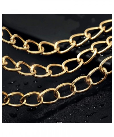 Multilayer Chain Belts 14K Gold Waist Belt for Women Metal Body Chainfor Ladies Dresses Crystal Skull Gold Large(130cm/51.2in...