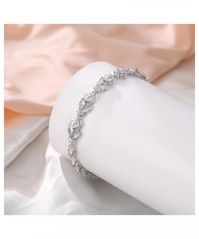 Marquise Cubic Zirconia Wedding Bridal & Prom Tennis Bracelets for Brides Bridesmaids,Tennis Bracelets Charm Jewelry Gifts fo...