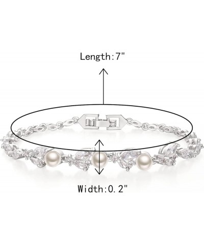 Marquise Cubic Zirconia Wedding Bridal & Prom Tennis Bracelets for Brides Bridesmaids,Tennis Bracelets Charm Jewelry Gifts fo...